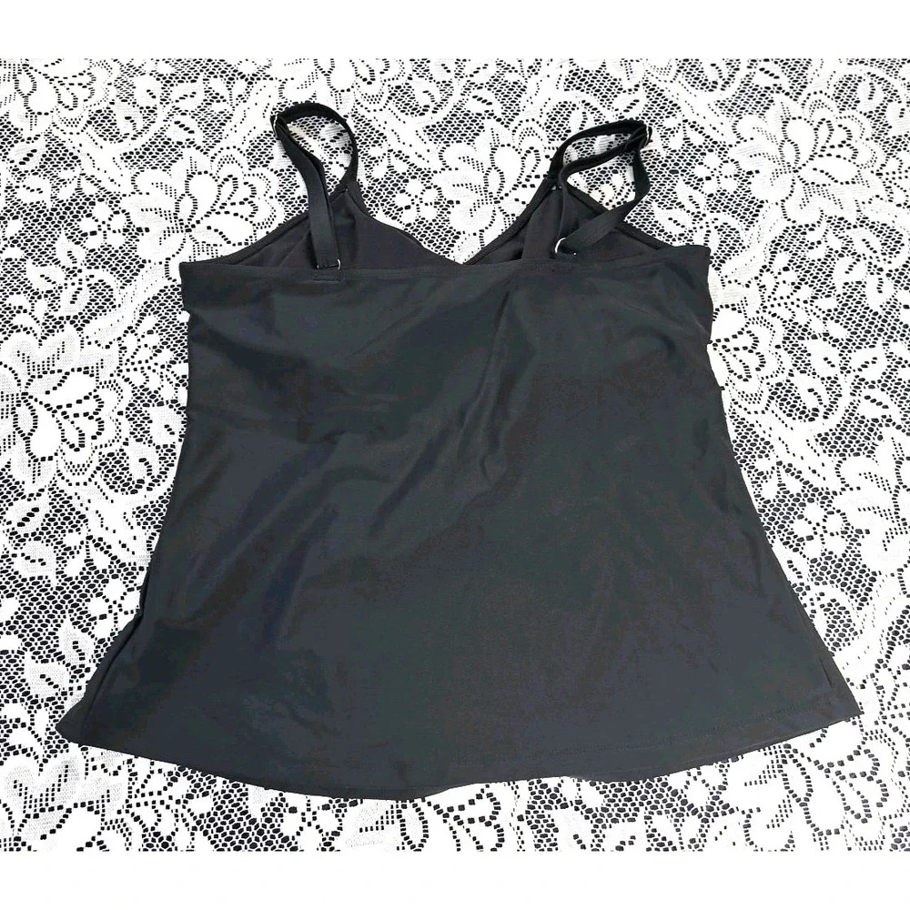 Tropical Escape Swim Shorts 12 Black Tankini Swim Top L Adjustable Straps Padded